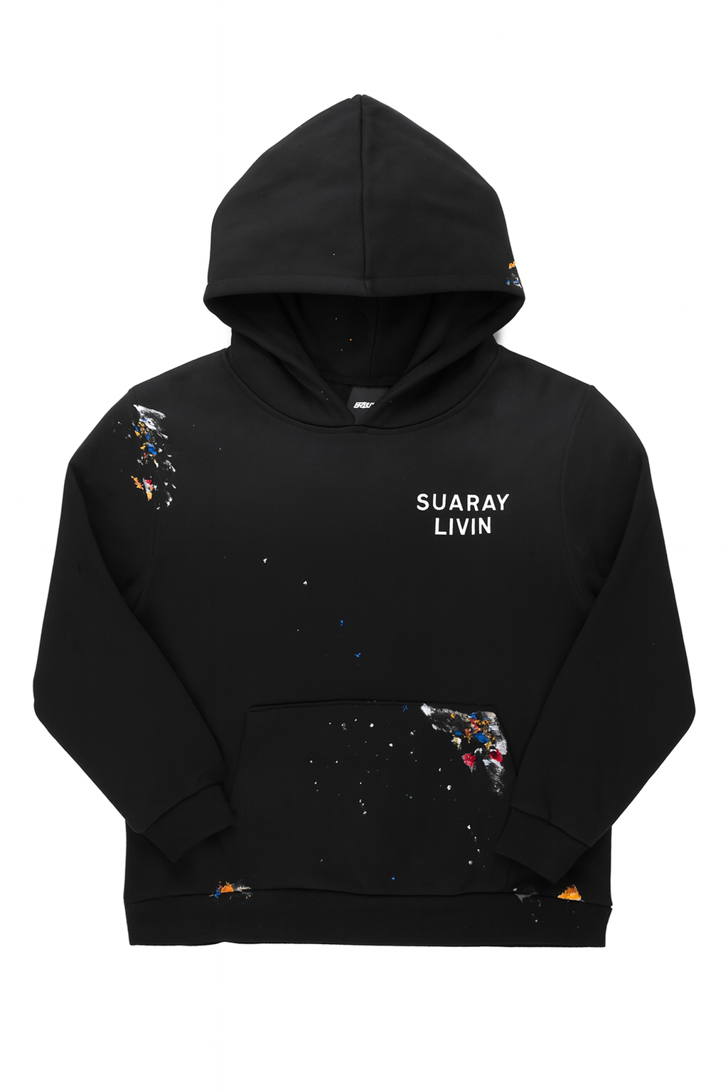 SUARAY LIVIN™ Black Paint-Splatter Hoodie
