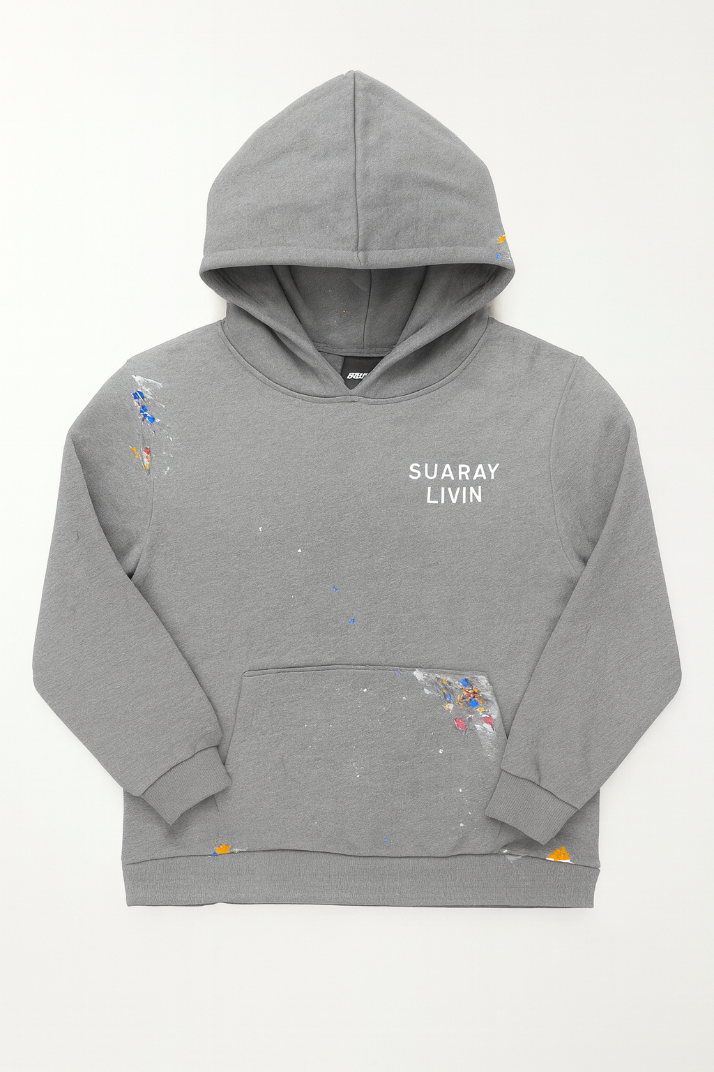 SUARAY LIVIN™ Grey Paint-Splatter Hoodie – SuarayLivin