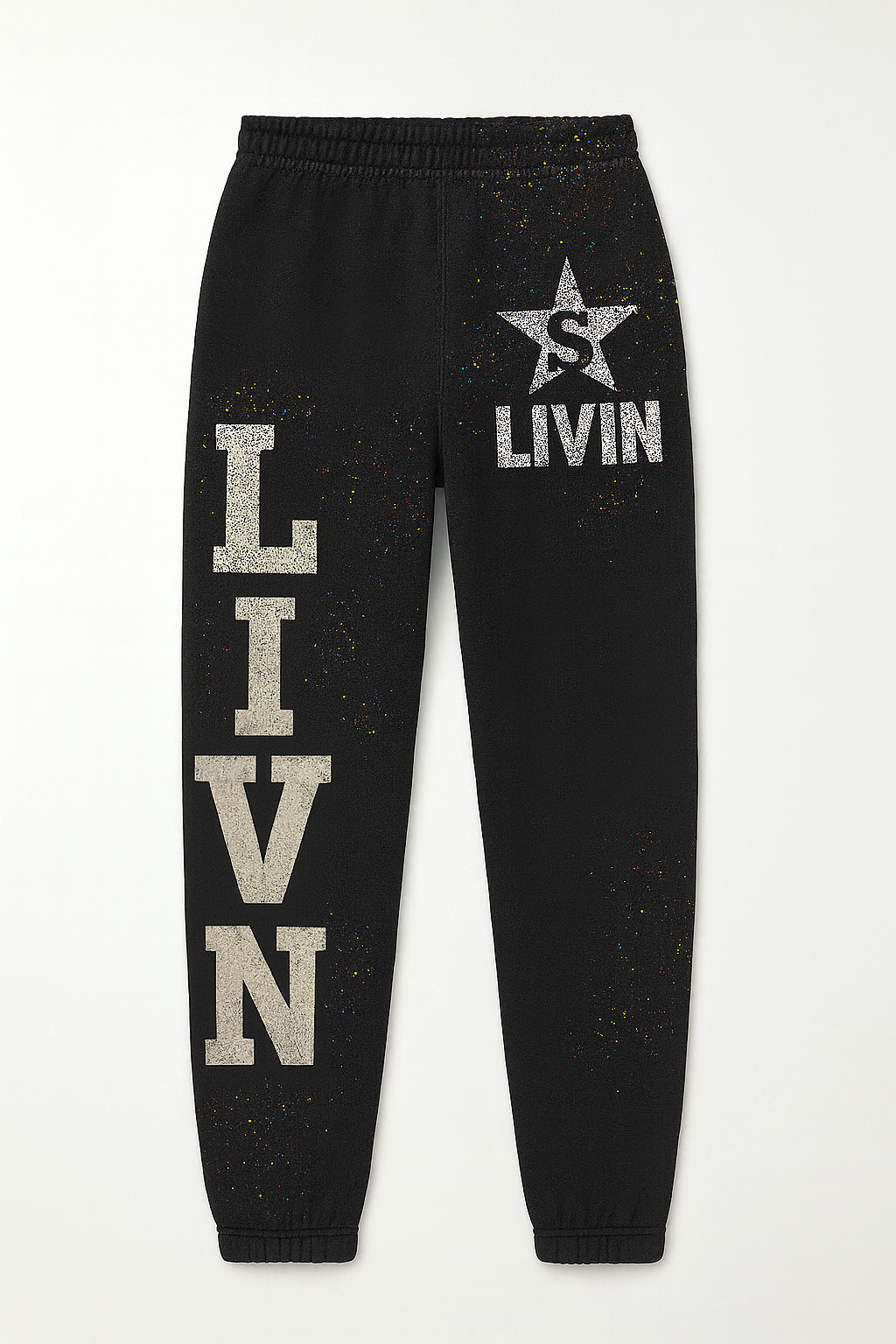 SUARAY LIVIN™ Black Distressed Sweatpants